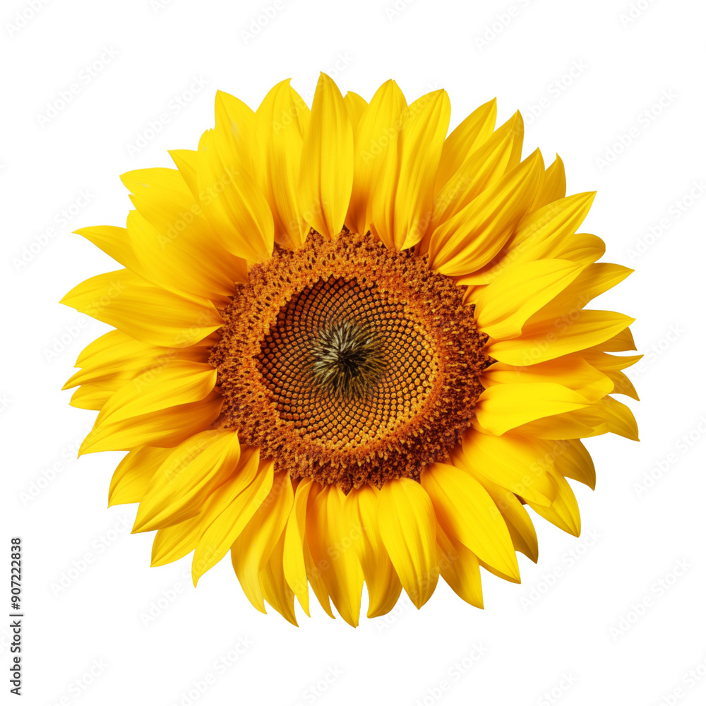 Obraz premium Bright Yellow Sunflower On Transparent Background