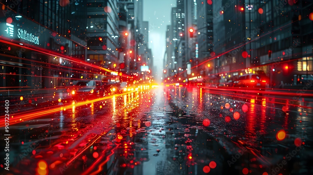 Dynamic,Fast-Paced City Street with Streaking Lights and Motion in Urban,Energetic Cityscape Dynamic,Fast-Paced City Street with Streaking Lights and Motion in Urban,Energetic Cityscape