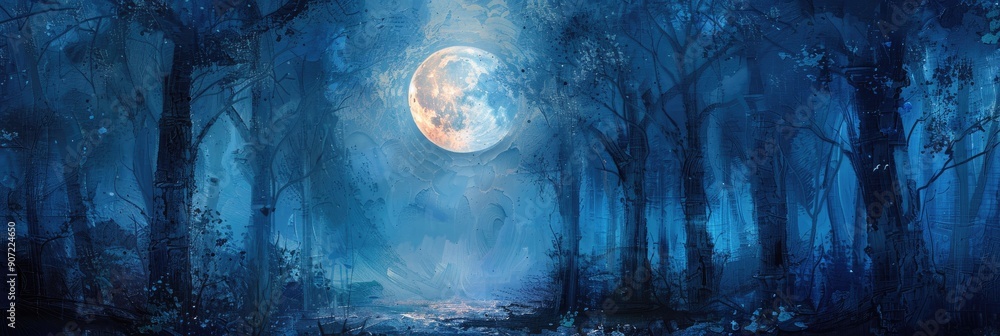 Moonlit Symphony Enchanting Full Moon Among Whispering Trees Moonlit Symphony Enchanting Full Moon Among Whispering Trees