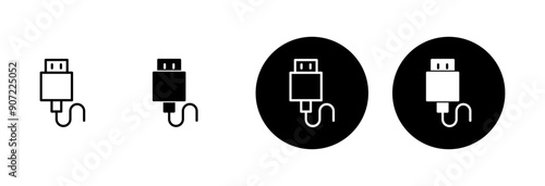 Usb icon vector isolated on white background. Flash disk icon vector