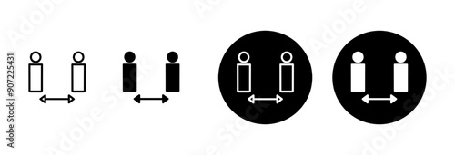 Social distancing icon vector isolated on white background. Keep distance sign. Coronavirus. Social Distancing and Self Quarantine.
