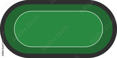 Green poker table icon. Poker or blackjack playing field sign. Poker table with green cloth symbol. flat style.
