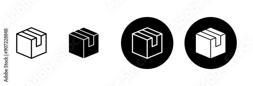 Box icon vector isolated on white background. Cardboard box, packaging open. Box vector icon