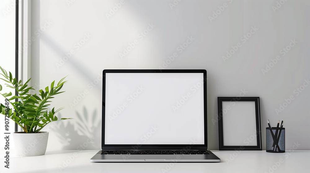 laptop on the table laptop on the table