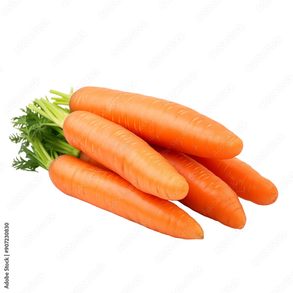 Bunch Of Fresh Orange Carrots With Green Tops Bunch Of Fresh Orange Carrots With Green Tops