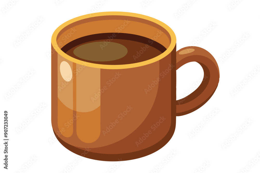 Brown Ceramic Mug Filled with Coffee or Tea Brown Ceramic Mug Filled with Coffee or Tea