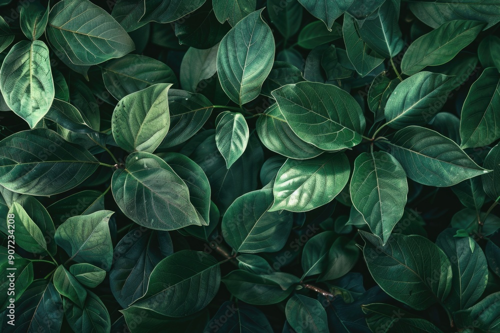 A detailed view of a plant's foliage, suitable for nature or botanical themes A detailed view of a plant's foliage, suitable for nature or botanical themes