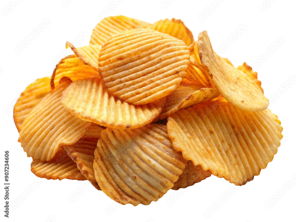 Salty Potato Chips Transparent Background: Crispy and Savory, Golden Potato Chips on a Transparent Background Salty Potato Chips Transparent Background: Crispy and Savory, Golden Potato Chips on a Transparent Background
