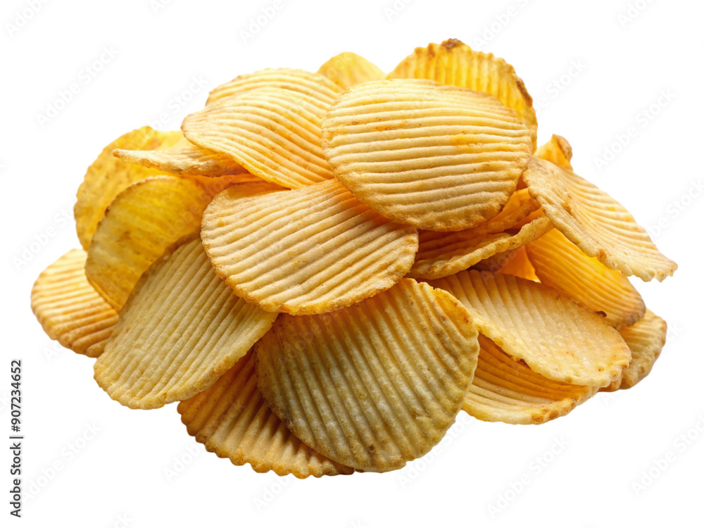 Salty Potato Chips Transparent Background: Crispy and Savory, Golden Potato Chips on a Transparent Background Salty Potato Chips Transparent Background: Crispy and Savory, Golden Potato Chips on a Transparent Background