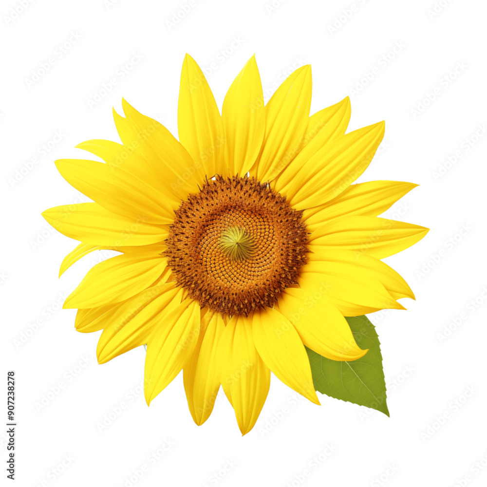Fototapeta premium Vibrant Yellow Sunflower Blooming Isolated On Transparent Background