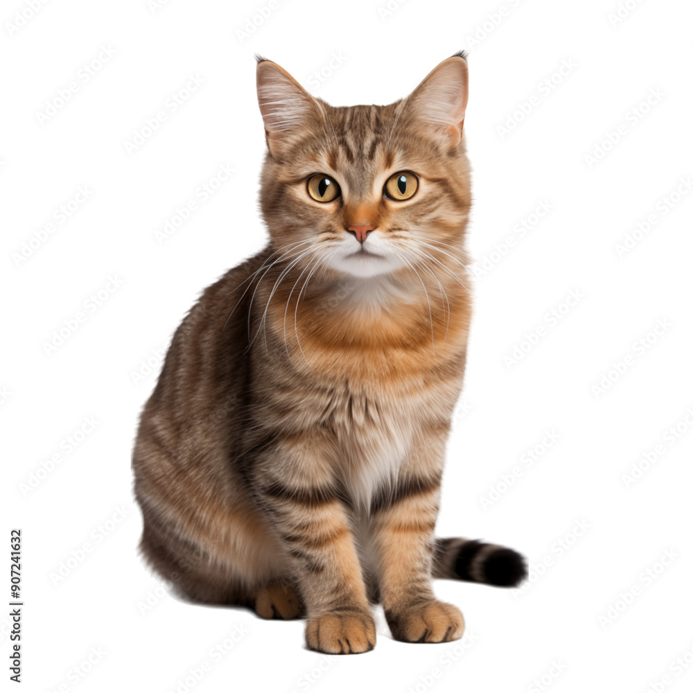 Tabby Cat Sitting On Transparent Background Tabby Cat Sitting On Transparent Background
