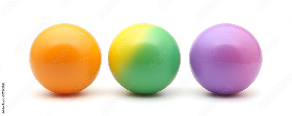 Three Colorful Smooth Balls Isolated on White Background Three Colorful Smooth Balls Isolated on White Background
