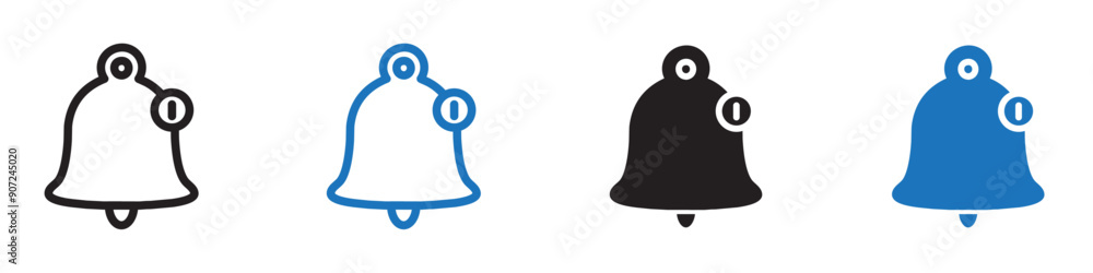 bell icon Collection in Black and white background bell icon Collection in Black and white background