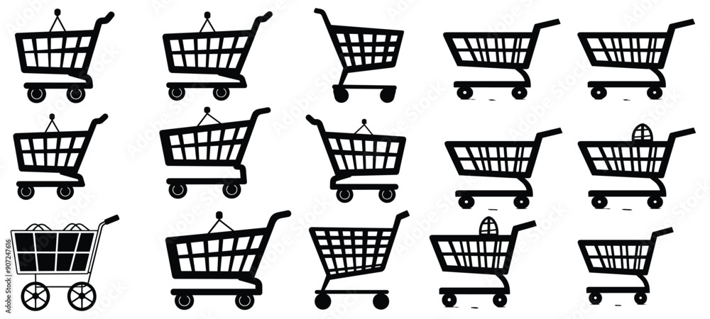 shopping cart icon set shopping cart icon set