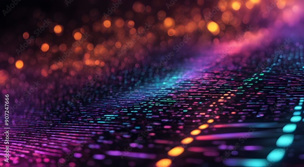 A colorful, abstract image with a lot of dots and lines A colorful, abstract image with a lot of dots and lines
