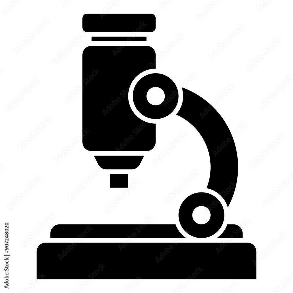 Isolated Microscope Glyph Icon Isolated Microscope Glyph Icon