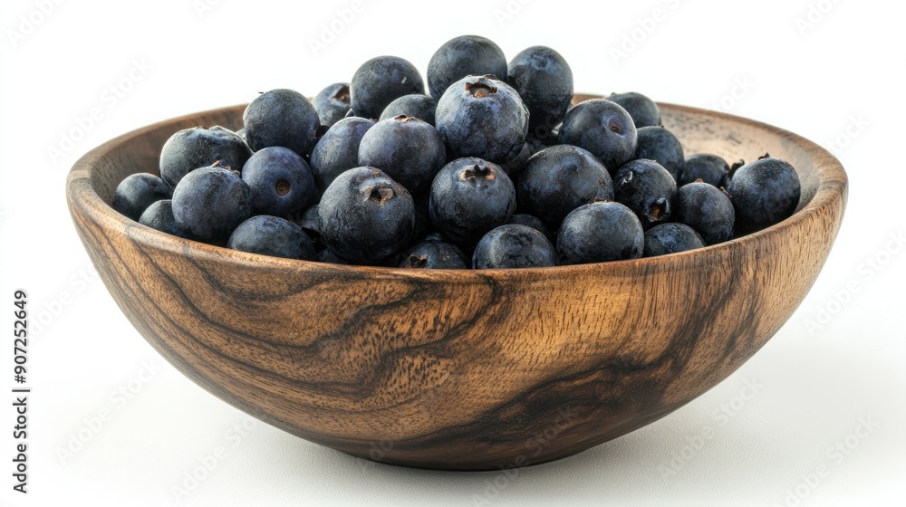 Fresh Blueberries in Wooden Bowl Fresh Blueberries in Wooden Bowl