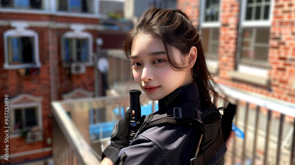 Fototapeta premium プロフェッショナルな女性警備員