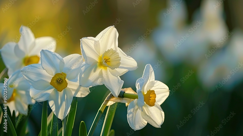 Fototapeta premium White daffodils (Narcissus papyraceus) in spring