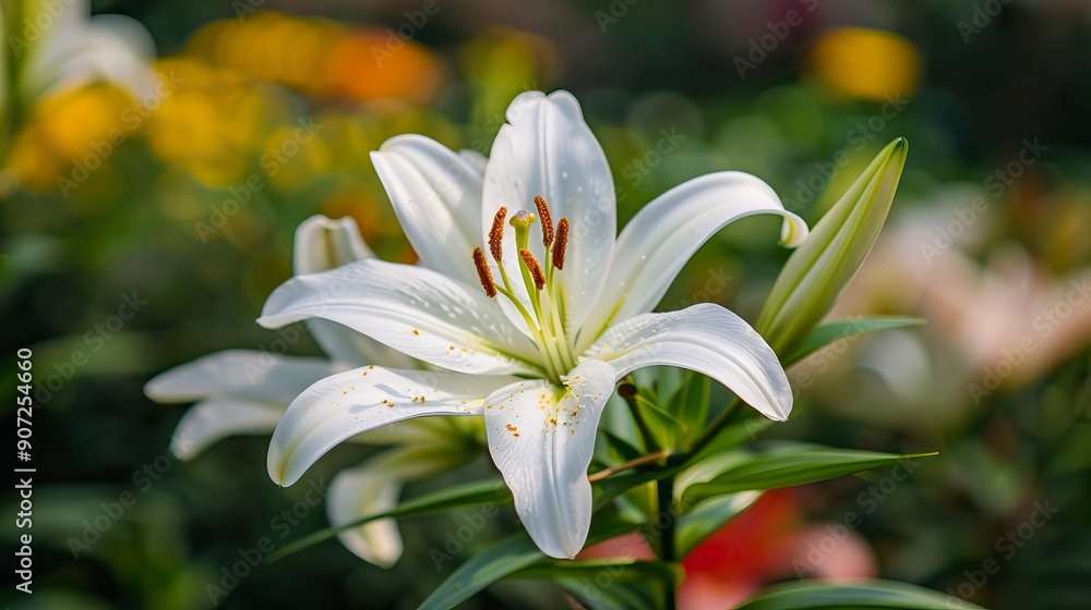 Fototapeta premium white lily in nature