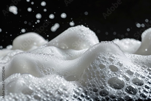 Close-up shot of foamy surface with bubbles
