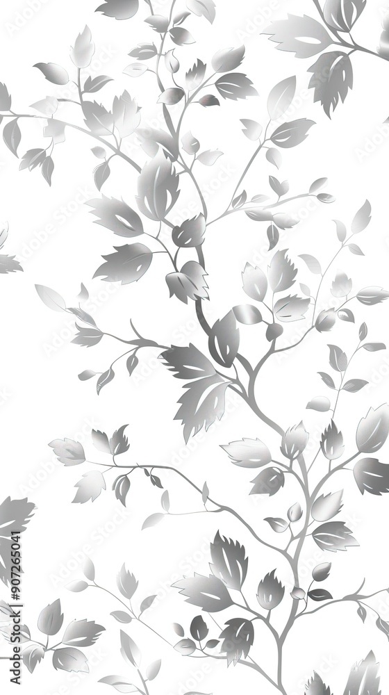 Cute silver floral pattern on a white background
Cute silver floral pattern on a white background
