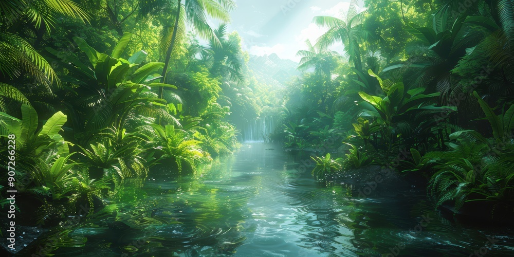 Lush Tropical Jungle River Lush Tropical Jungle River