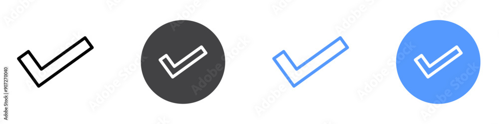check icon Symbol collection thin outline set