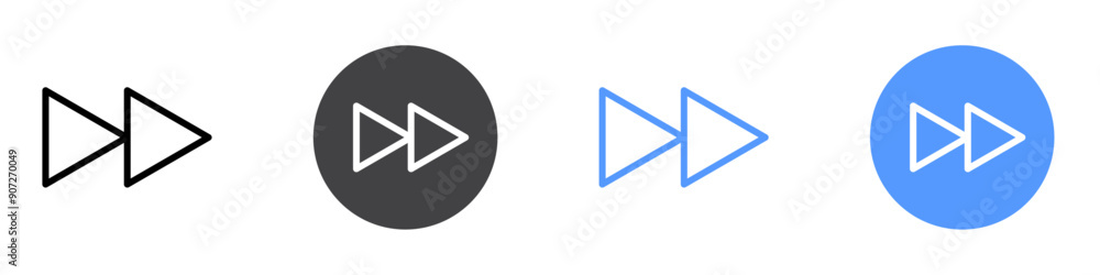 fast player icon Symbol collection thin outline set fast player icon Symbol collection thin outline set