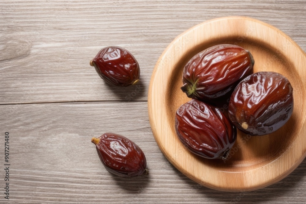 ripe dates on a wooden table ripe dates on a wooden table