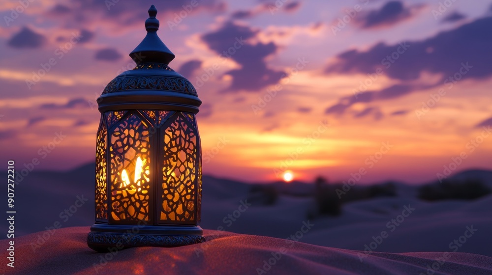 Ornate Lantern at Sunset in the Desert Ornate Lantern at Sunset in the Desert