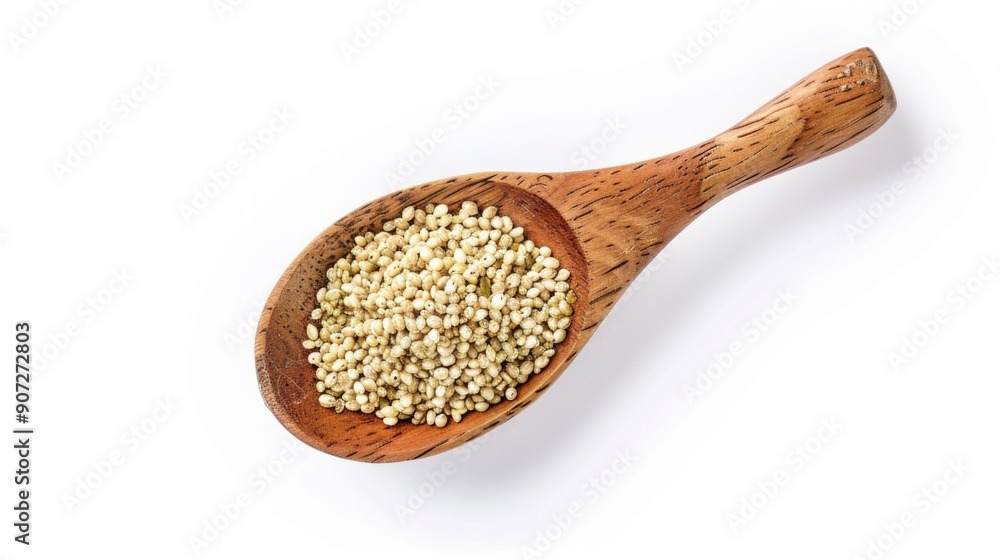 A simple kitchen utensil holding seeds, useful for garnishing dishes or serving snacks A simple kitchen utensil holding seeds, useful for garnishing dishes or serving snacks