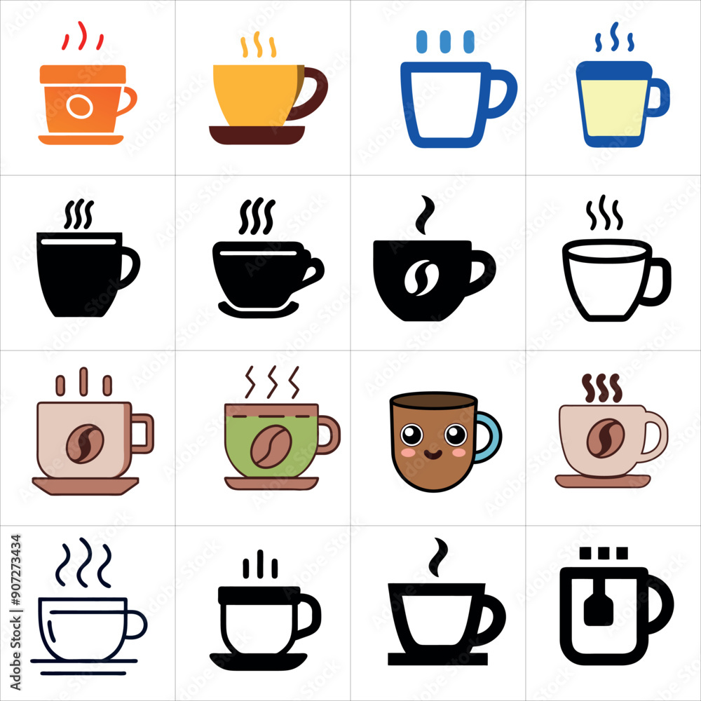 Fototapeta premium Coffee icon pack