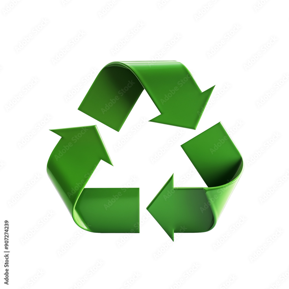 Green Recycling Symbol On A White Background Green Recycling Symbol On A White Background