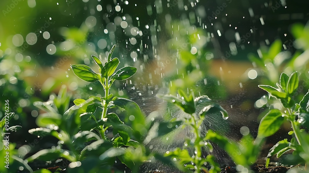 Watering vegetables in the garden. Selective focus. nature. Watering vegetables in the garden. Selective focus. nature.