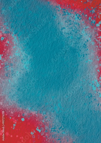 Abstract aqua blue and pink watercolor illuatration for decoration on beauty, retro and entertainment concept. photo