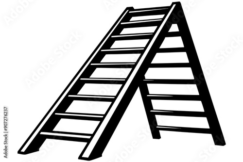 
ladder silhouette, metal ladder vector