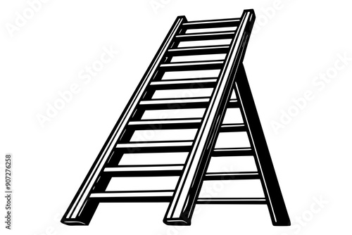 
ladder silhouette, metal ladder vector