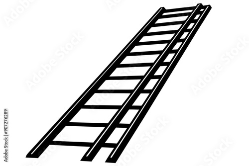
ladder silhouette, metal ladder vector