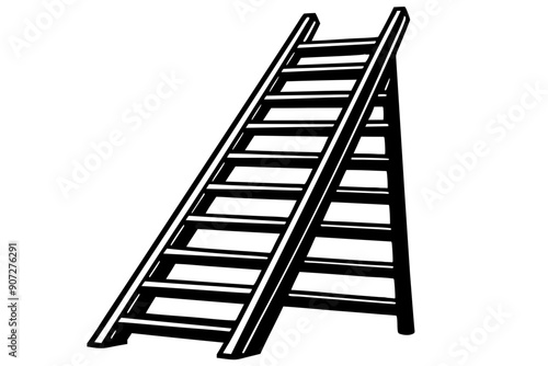 
ladder silhouette, metal ladder vector