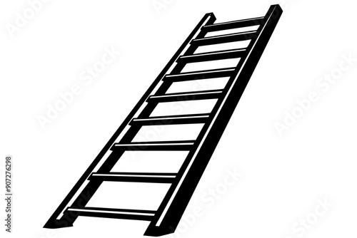 
ladder silhouette, metal ladder vector