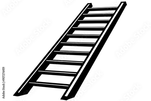 Ladder silhouette vector illustration, Ladder vector logo. ladder Flat icon
