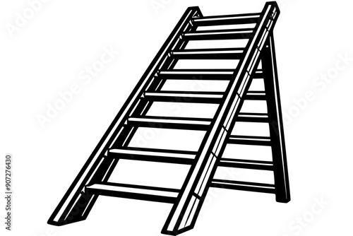 Ladder silhouette vector illustration, Ladder vector logo. ladder Flat icon

