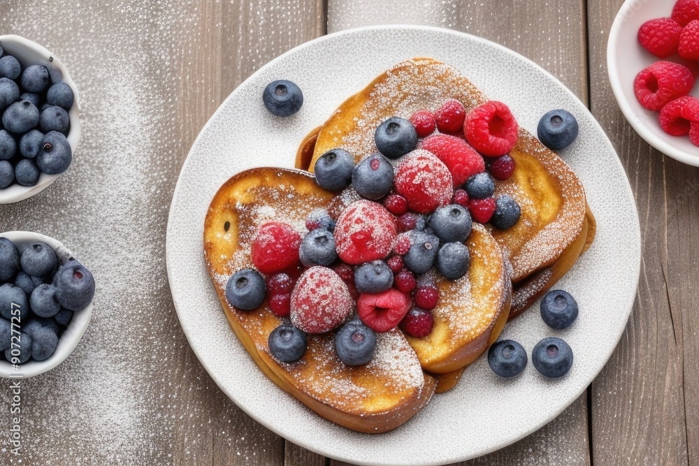 toast with blueberries, raspberries, and maple syrup toast with blueberries, raspberries, and maple syrup