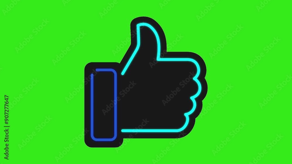 Thumbs up like button for social media on green screen Thumbs up like button for social media on green screen