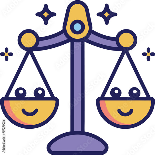 Scales of justice icon silhouette on white background