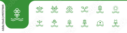 agriculture line icon set collection design vector