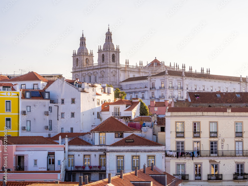 Fototapeta premium Alfama lighted by the morning sun