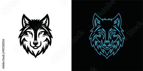 wolf mascot design of the head of arctic wolf. Vector wolf's head as a design element	