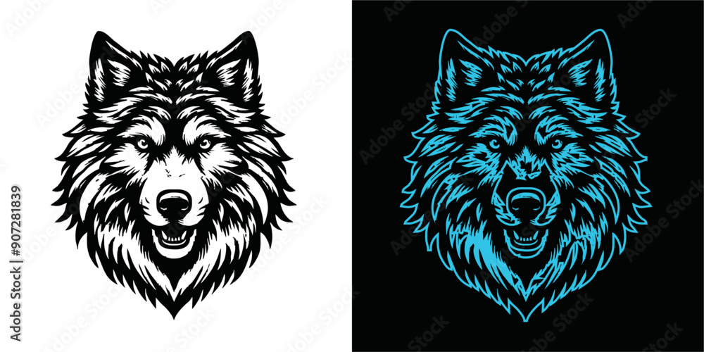 Fototapeta premium wolf mascot design of the head of arctic wolf. Vector wolf's head as a design element 